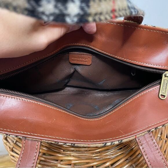 Burberry Wool Vintage Nova Check Signature Plaid Tote Shoulder Bag Purse Tan - Picture 10 of 14